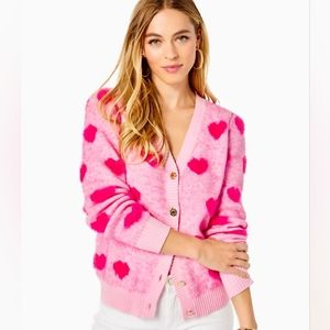 HTF Lilly Pulitzer Mandeville Hearts Sweater XL